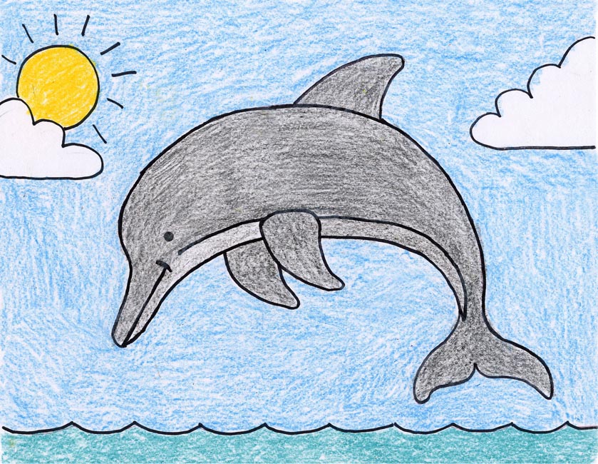 Draw a Dolphin · Art Projects for Kids