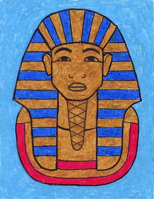 How to Draw King Tut Easy, Step-by-Step Art Lesson for Kids