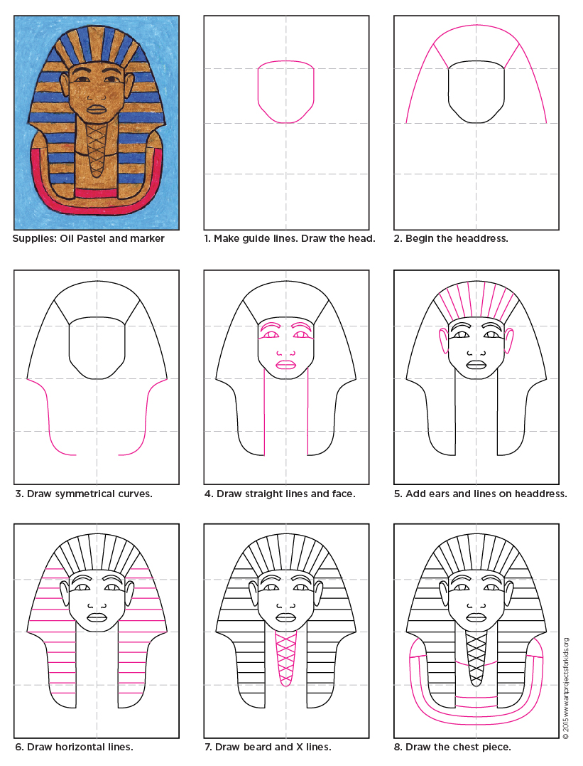 How To Draw King Tut Art Projects For Kids