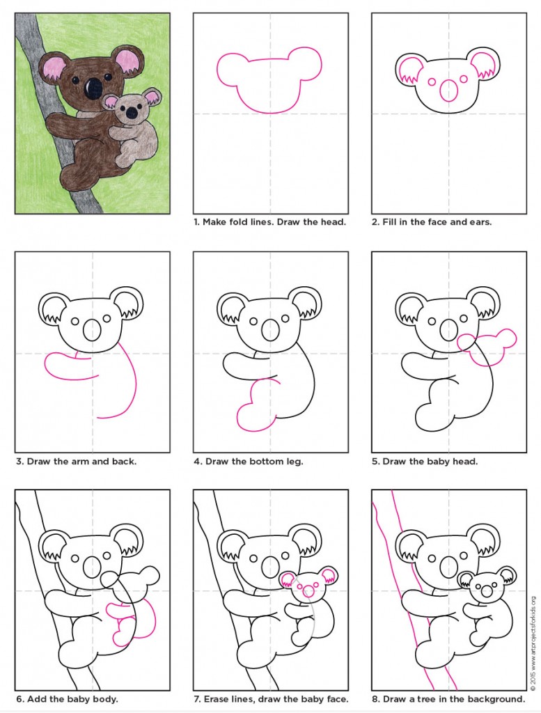 Draw A Koala Art Projects For Kids