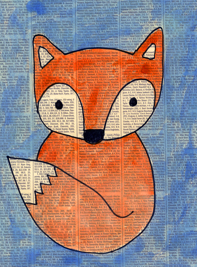 Fox Painting on Newspaper · Art Projects for Kids