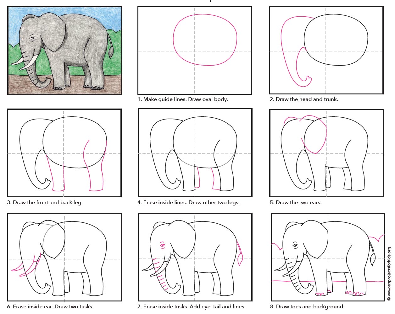 Easy Drawing Of Elephant Step By Step