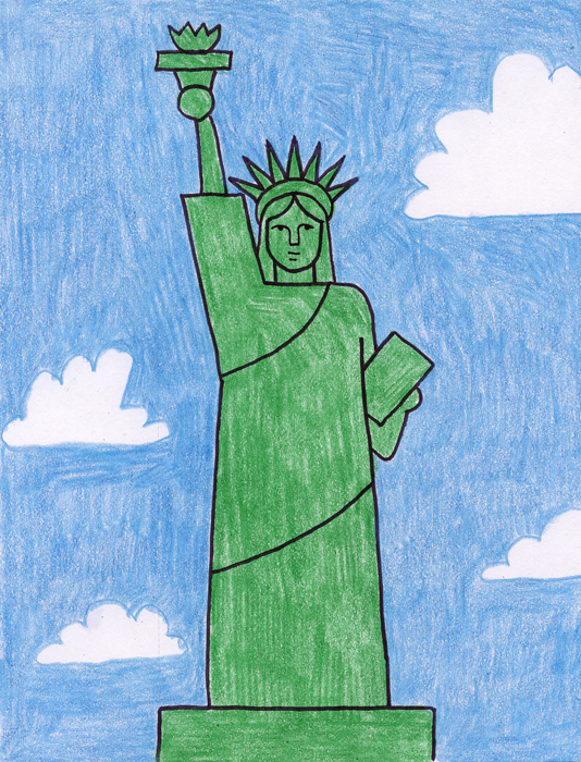 How To Draw The Statue Of Liberty Simple