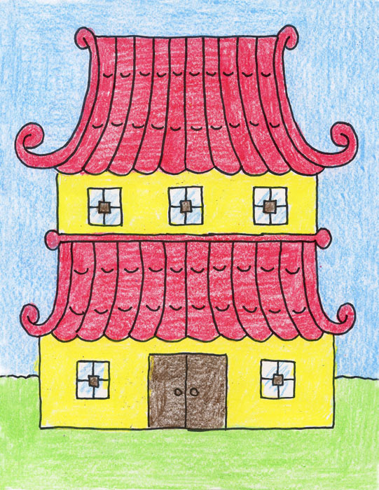 Draw an Asian House · Art Projects for Kids