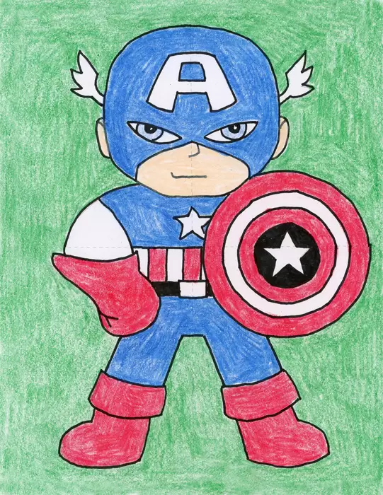 superhero kid drawing