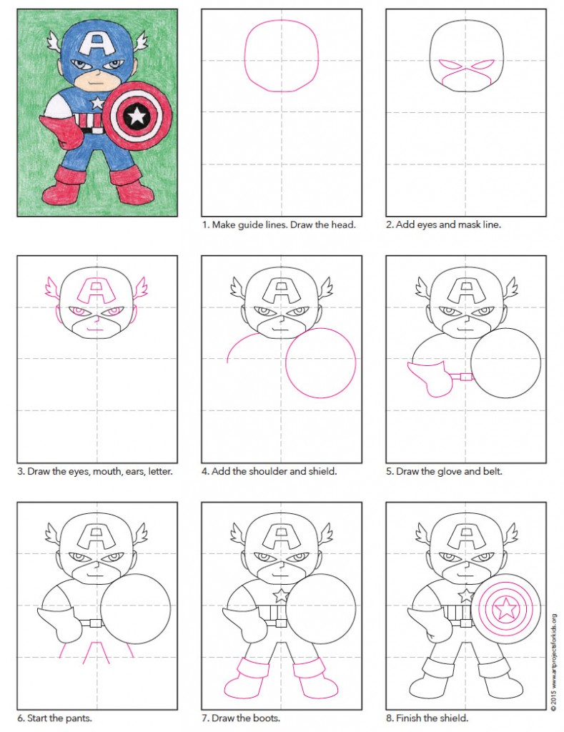 How to Draw Captain America · Art Projects for Kids