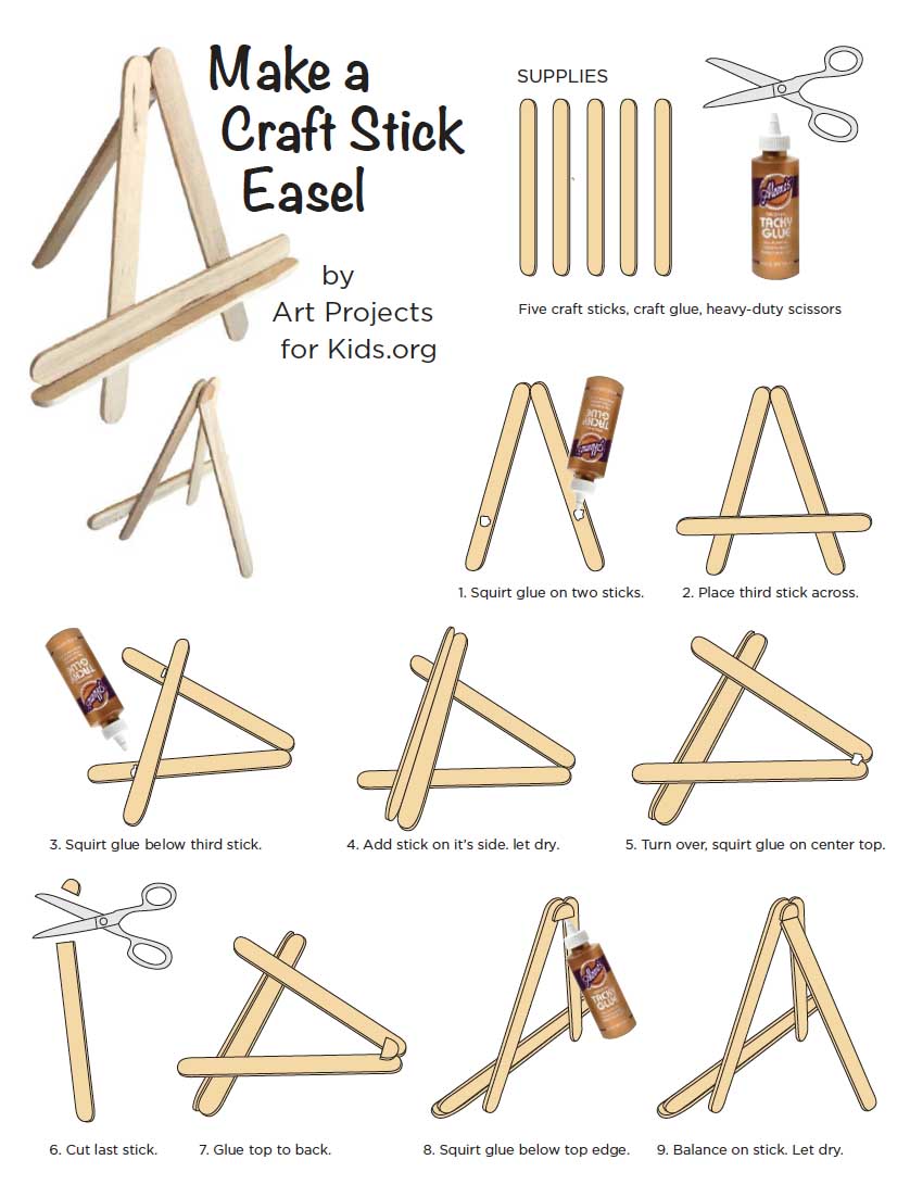 Craft Stick Easel Tutorial Art Projects for Kids