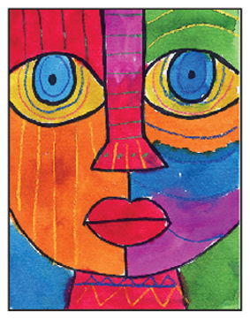 Draw an Abstract Face · Step by Step Art Lesson for Kids