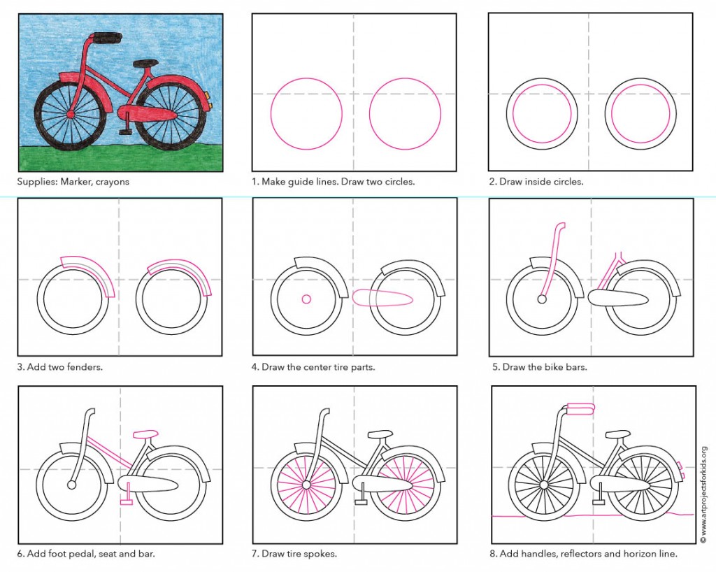 How to Draw a Bike Art Projects for Kids