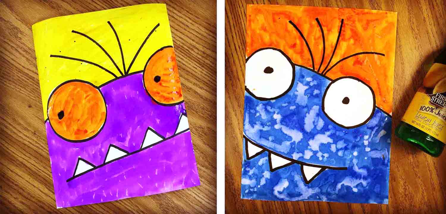 kids doodle monster art