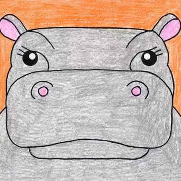 easy hippo drawing