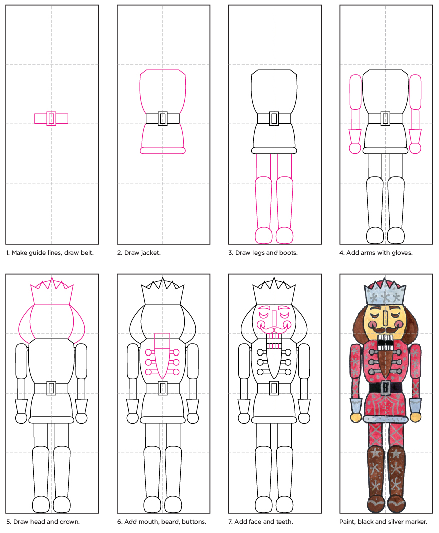 Draw Easy Nutcracker · Art Projects for Kids