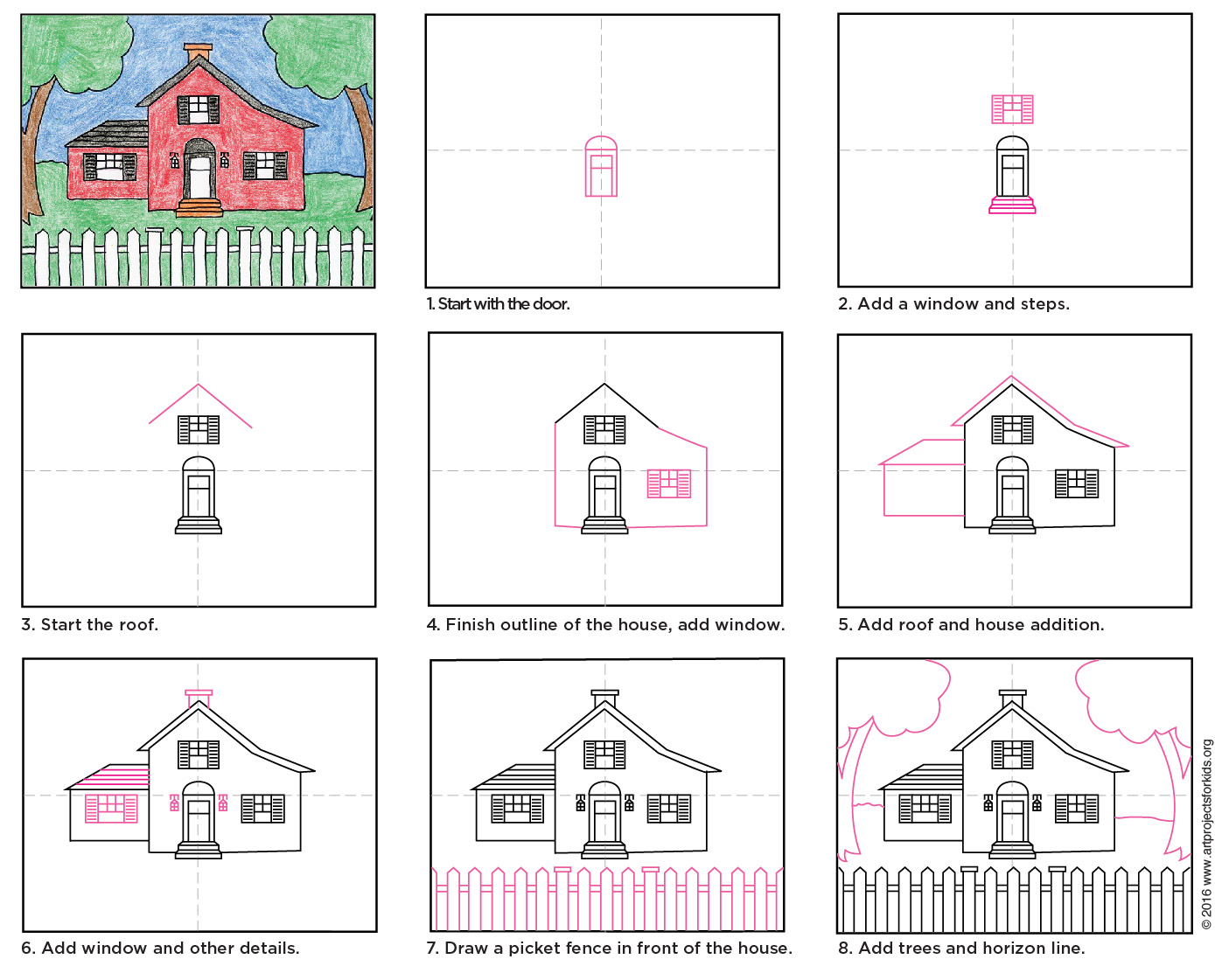 Draw a Country House · Art Projects for Kids