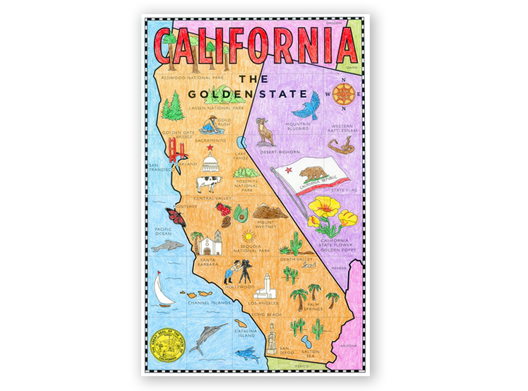 California Map Mural Art Projects for Kids