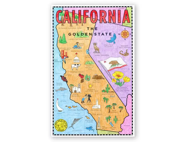 california state map printable