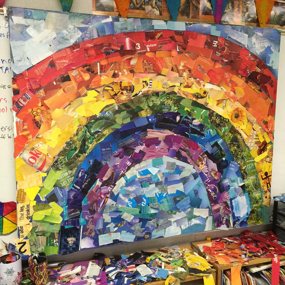 Giant Rainbow Collage · Art Projects for Kids