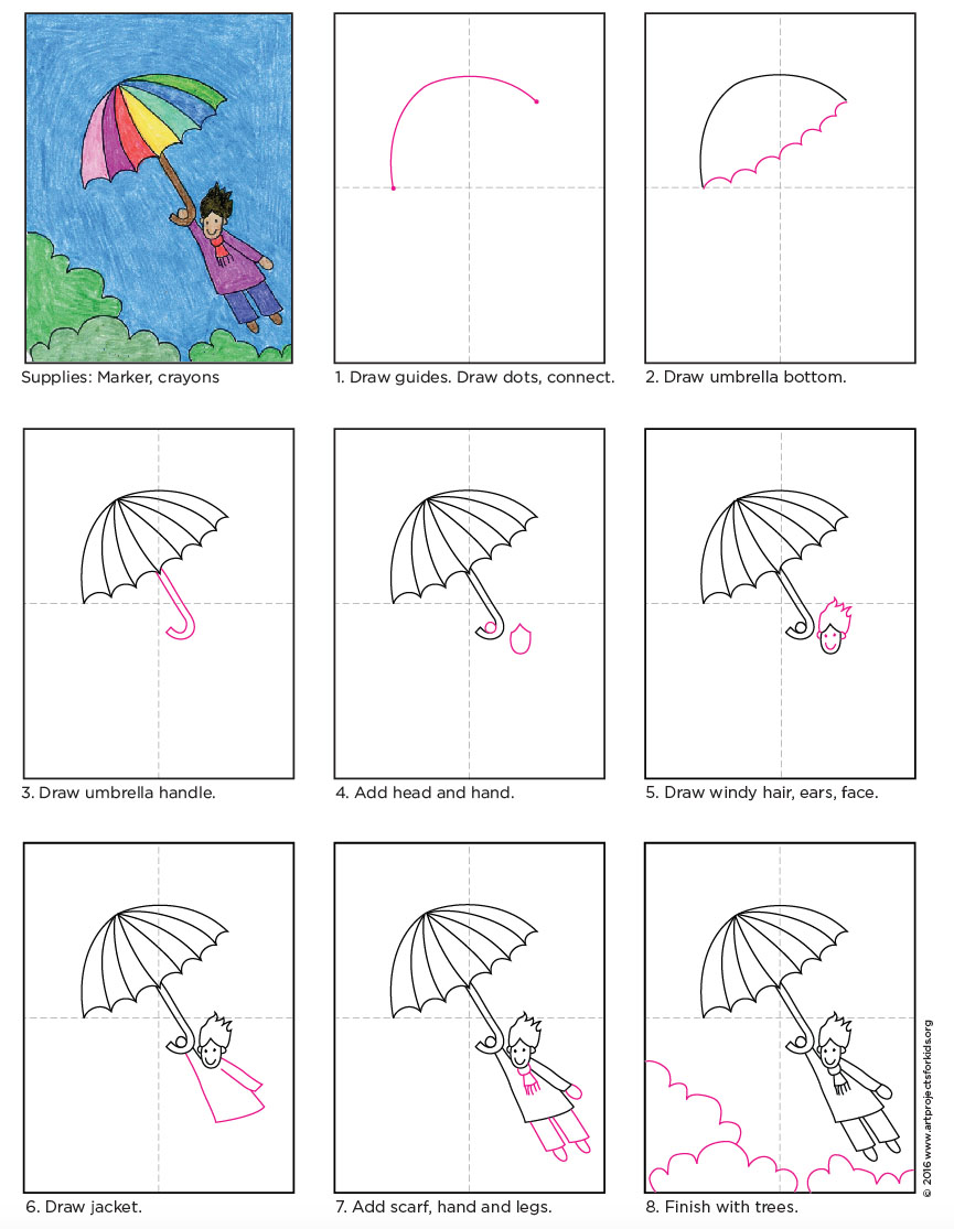 Easy Drawing For Rainy Weather Art Projects For Kids