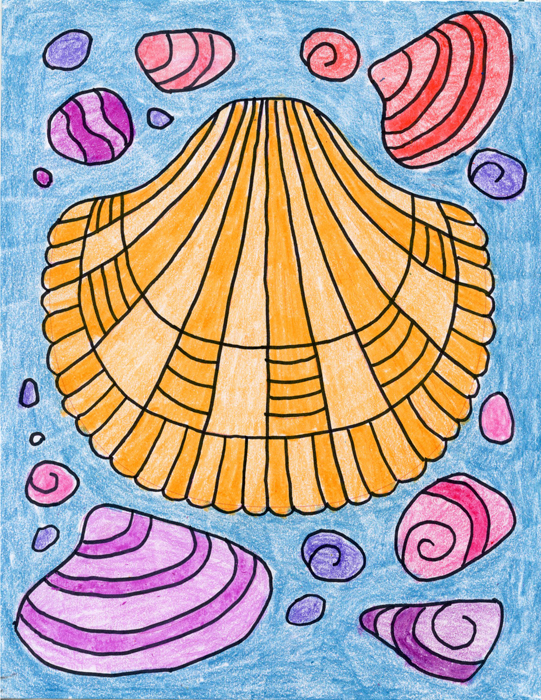 How to Draw a Sea Shell Art Projects for Kids