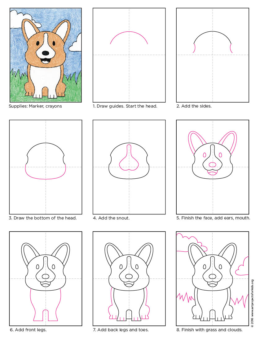 How To Draw A Cute Dog Step By Step Video - Draw a cute laughing mouth