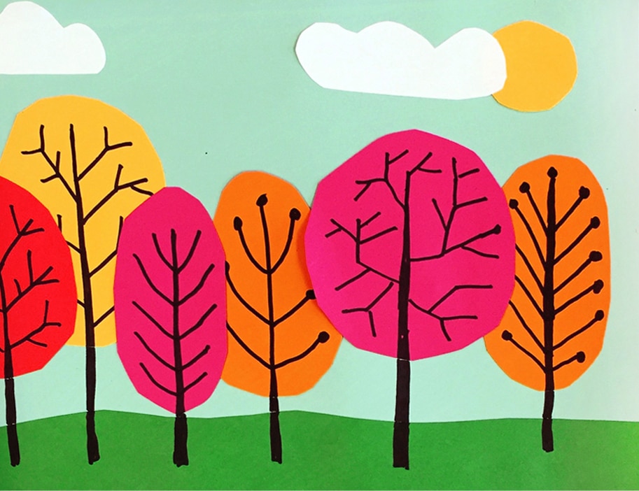 Overlapping Tree Collage | Art Projects for Kids | Bloglovin’