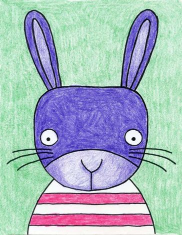 Easy How to Draw the Easter Bunny Tutorial Video & Coloring Page