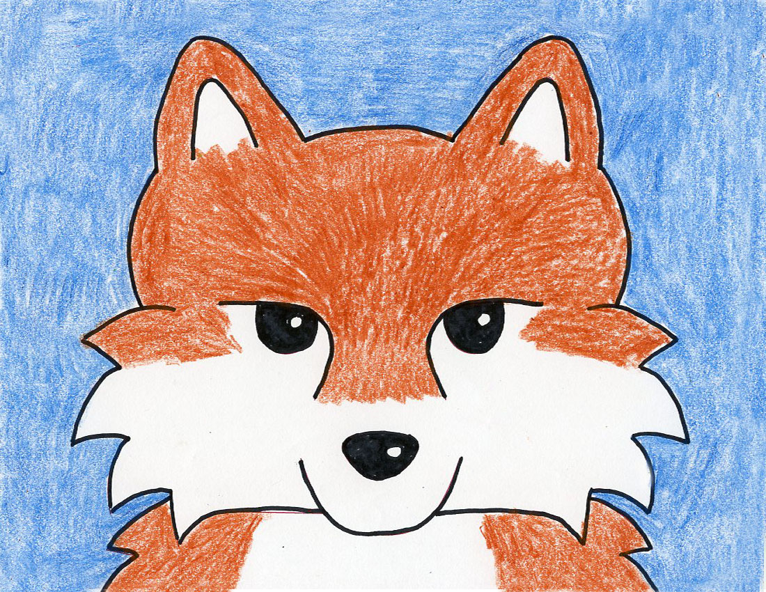 How to Draw a Fox Face - Art Projects for Kids