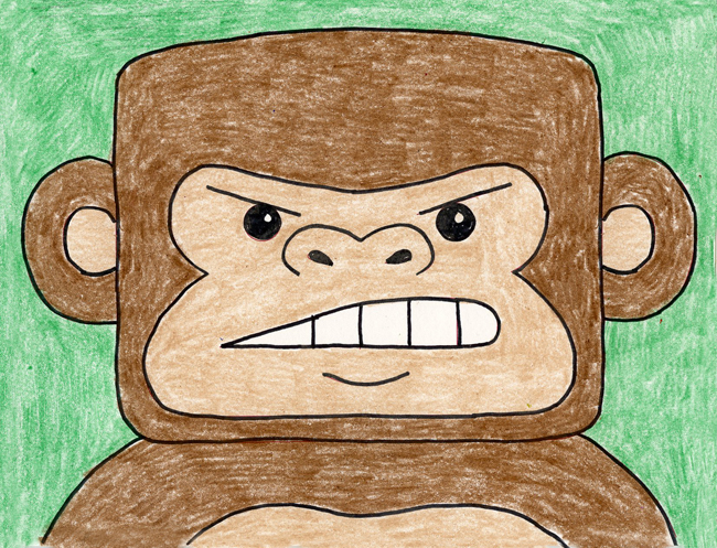 gorilla face drawing