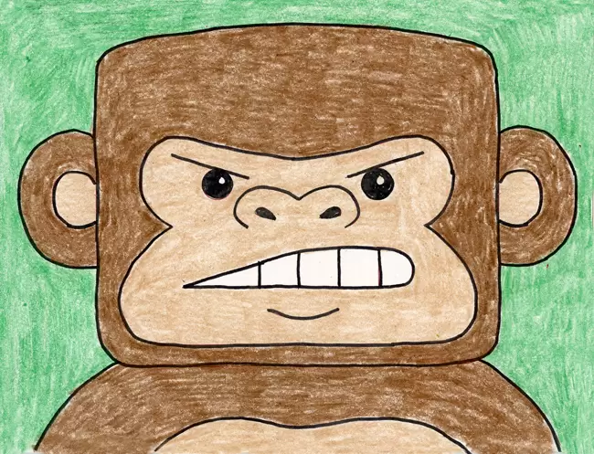 рисунок лица гориллы
