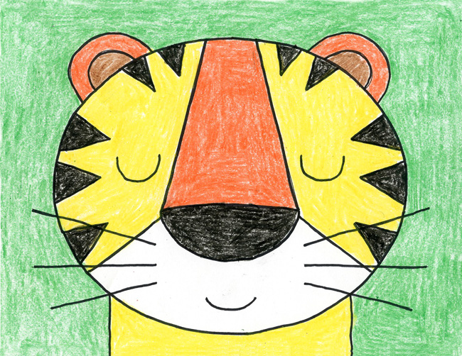 Draw a Tiger Face · Art Projects for Kids
