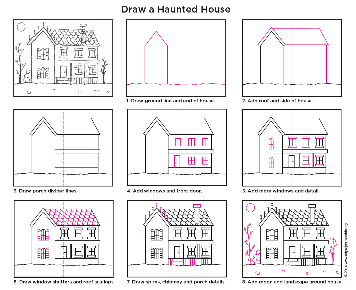 How to Draw a Haunted House · Art Projects for Kids