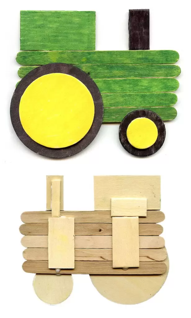 Popsicle stick Tractor diagram — Activity Craft Holidays, Kids, Tips