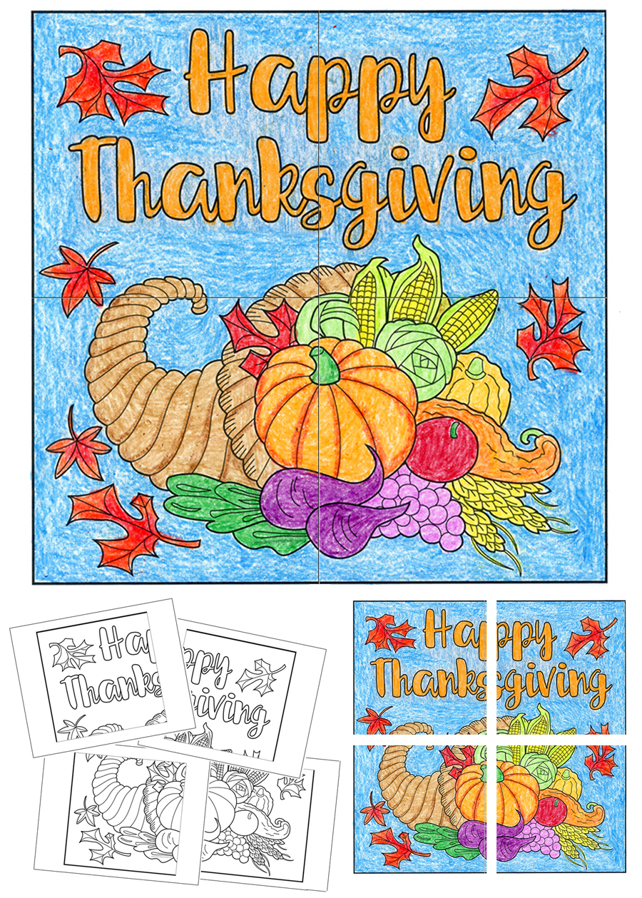 Free Thanksgiving Mural Art Projects For Kids