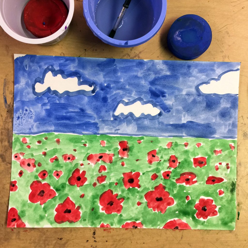Veterans Day Poppy painting