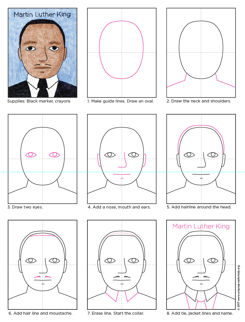 Draw Martin Luther King Jr. · Art Projects for Kids