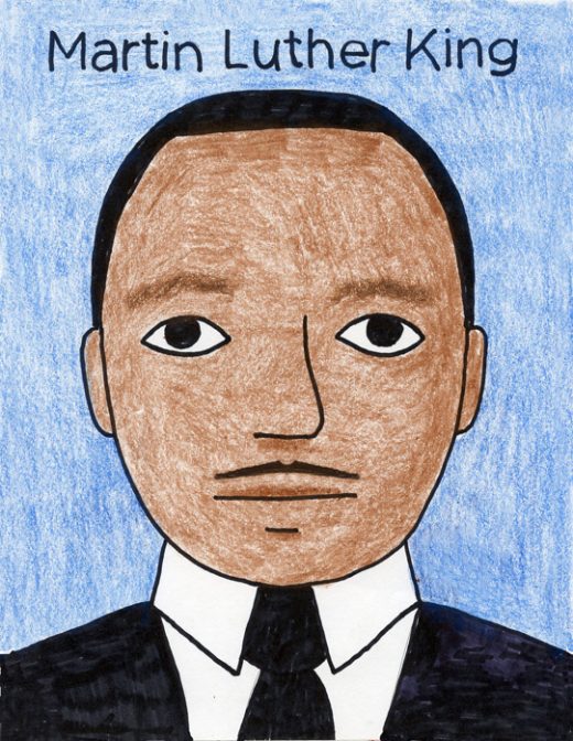 Draw Martin Luther King Jr . Art Projects for Kids