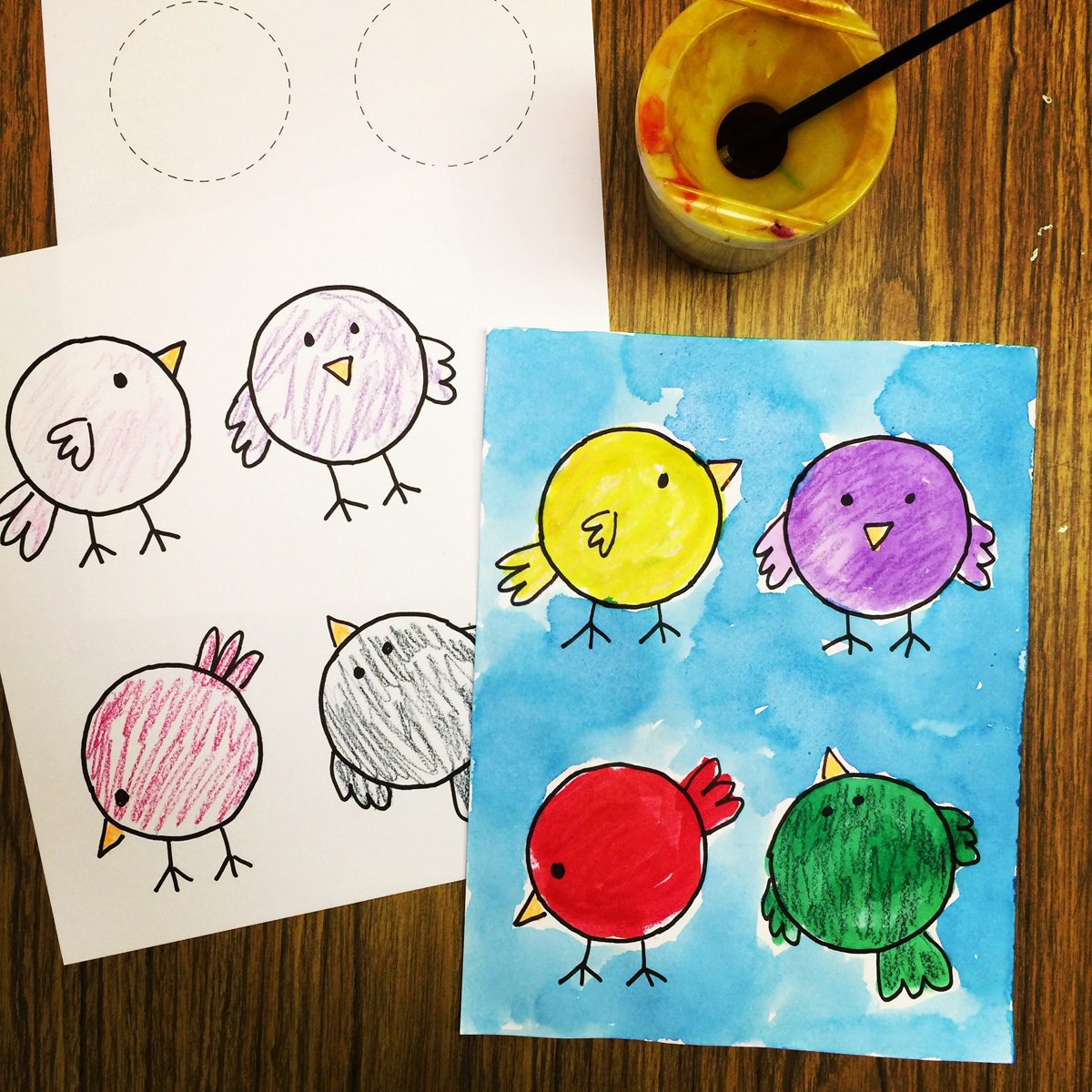 PreK Painting Little Birdies Art Projects For Kids