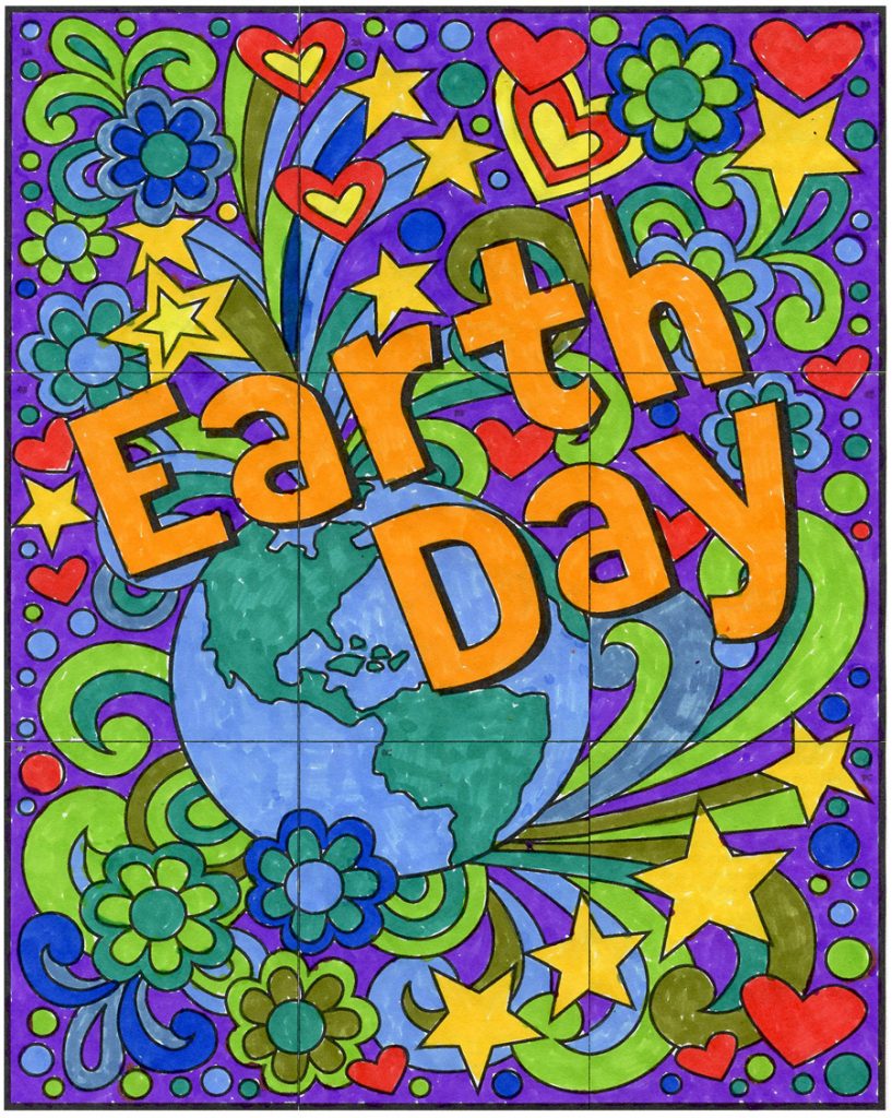 Free Earth day bulletin board idea.