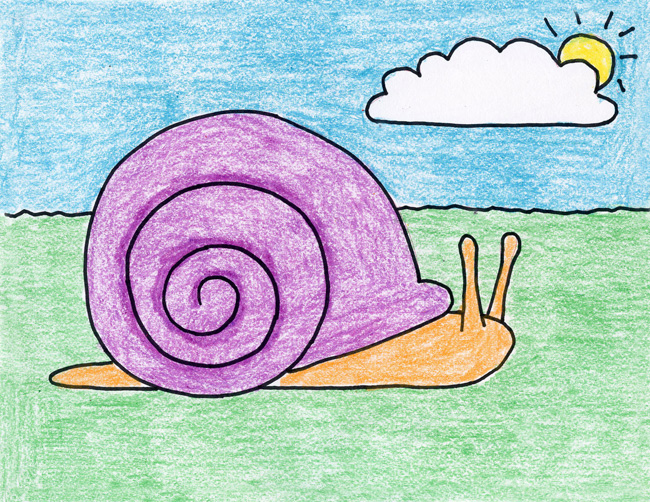 Draw a Snail · Art Projects for Kids