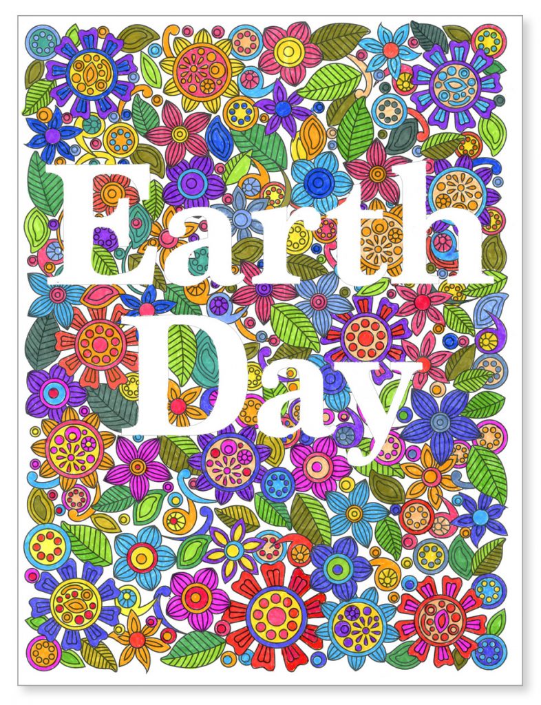 Earth day bulletin board idea with zentangle theme.