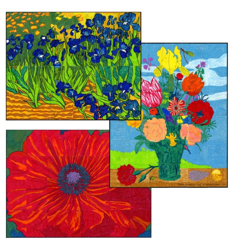3 Collaborative Flower Murals for Elementary Students Kindergarten – 5th Grade