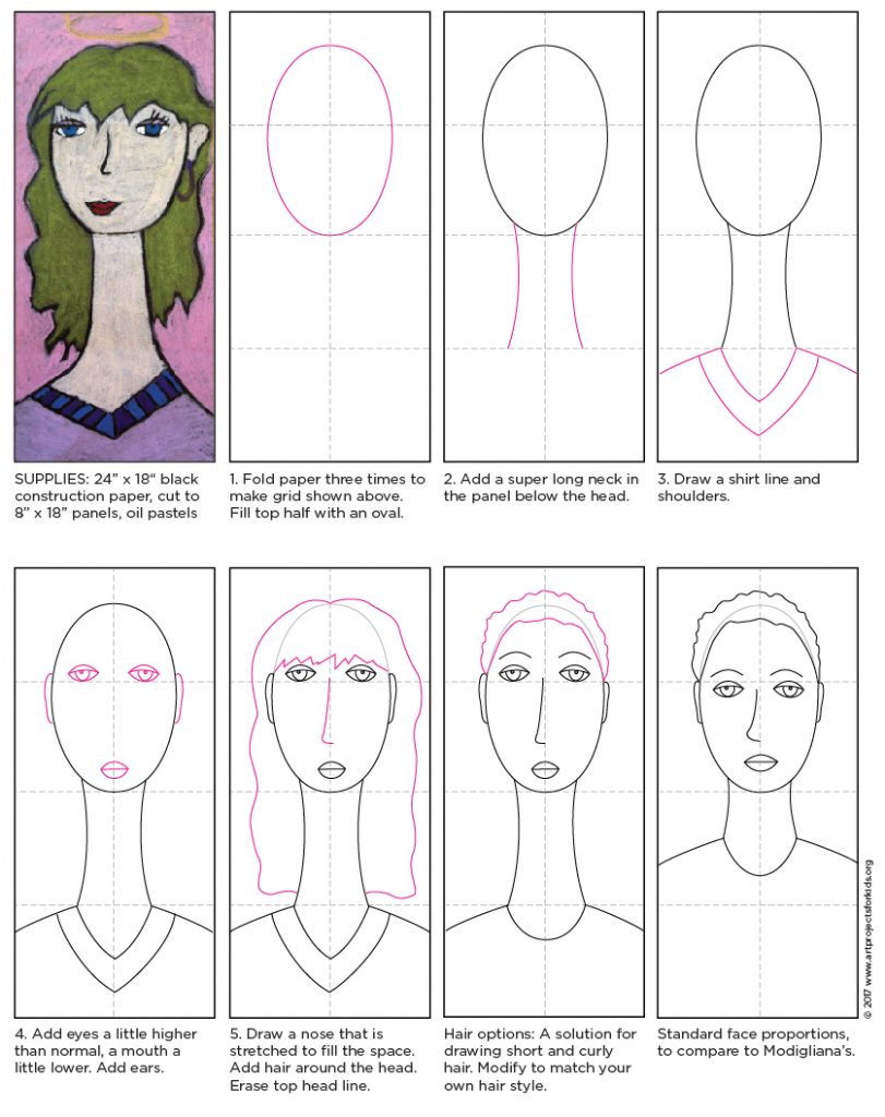 Modigliani Self Portrait Tutorial Art Projects For Kids