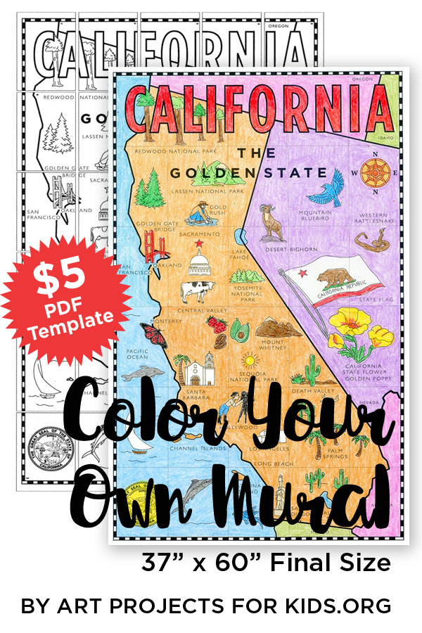 California Map Mural Art Projects for Kids