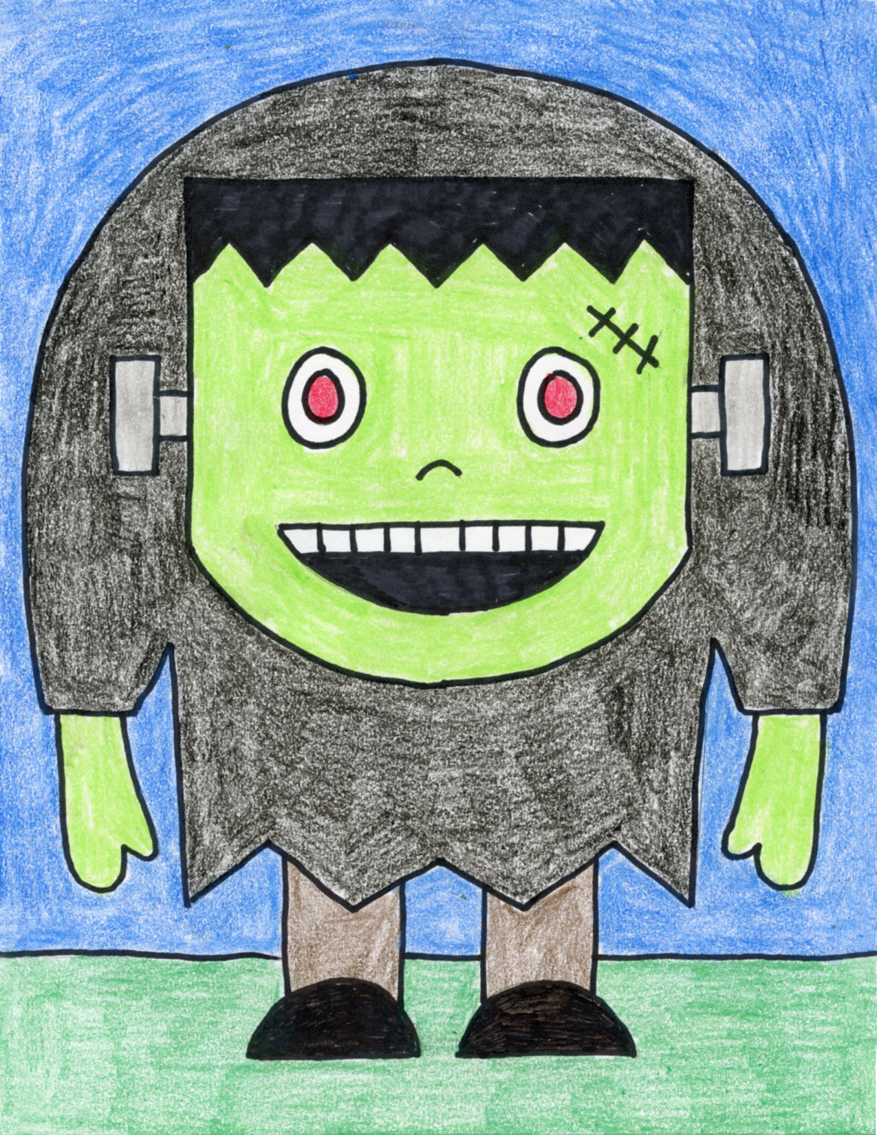 Frankenstein Drawing · Art Projects for Kids