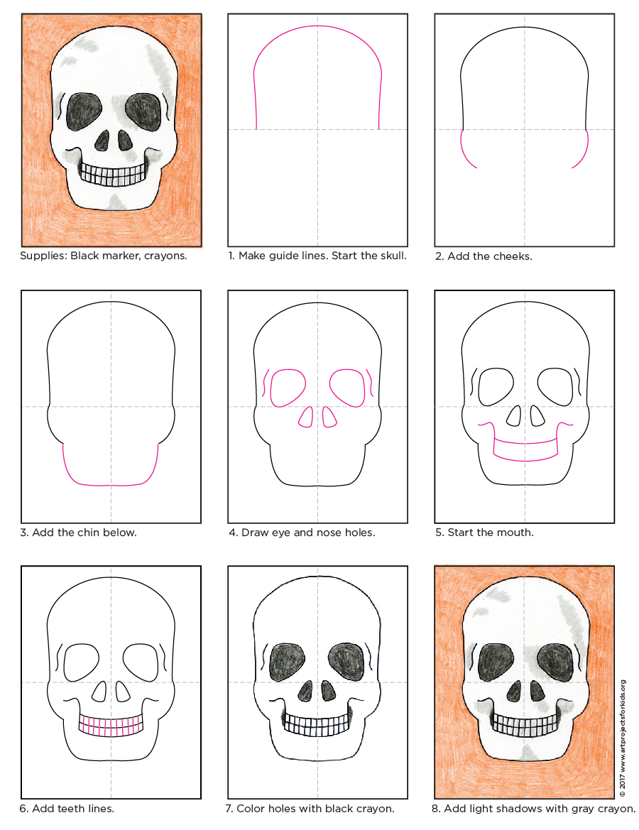 Draw A Skull Art Projects For Kids