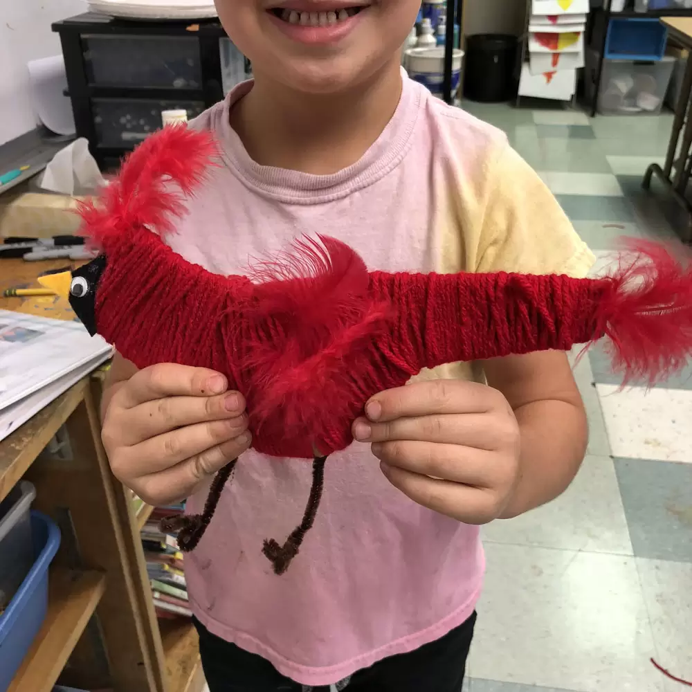 Easy Yarn Wrapped Cardinal Craft Project