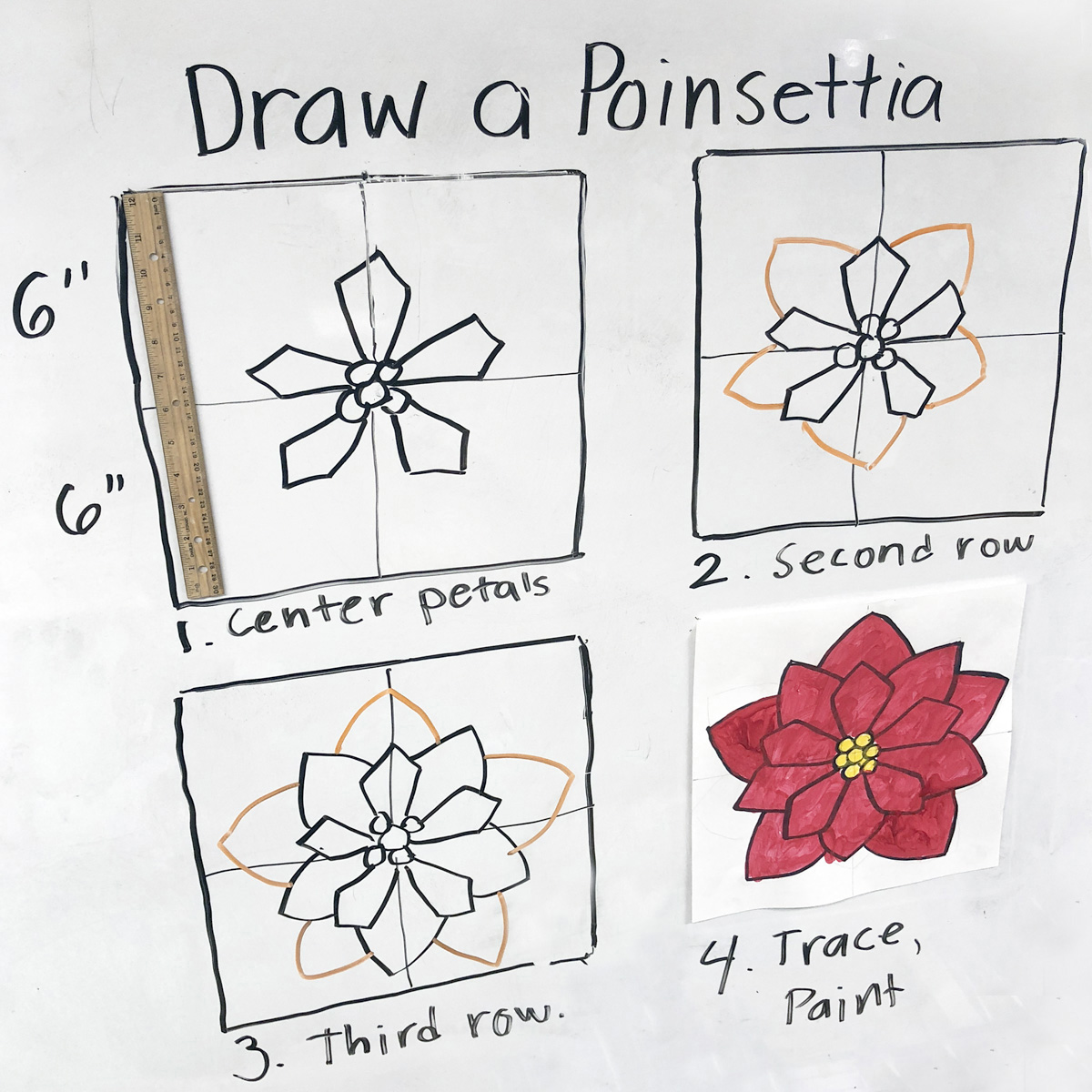 How to Draw a Poinsettia · Art Projects for Kids