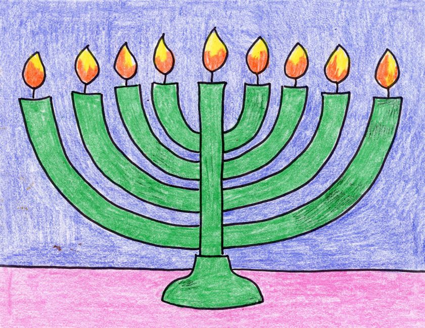 How to Draw a Menorah · Art Projects for Kids