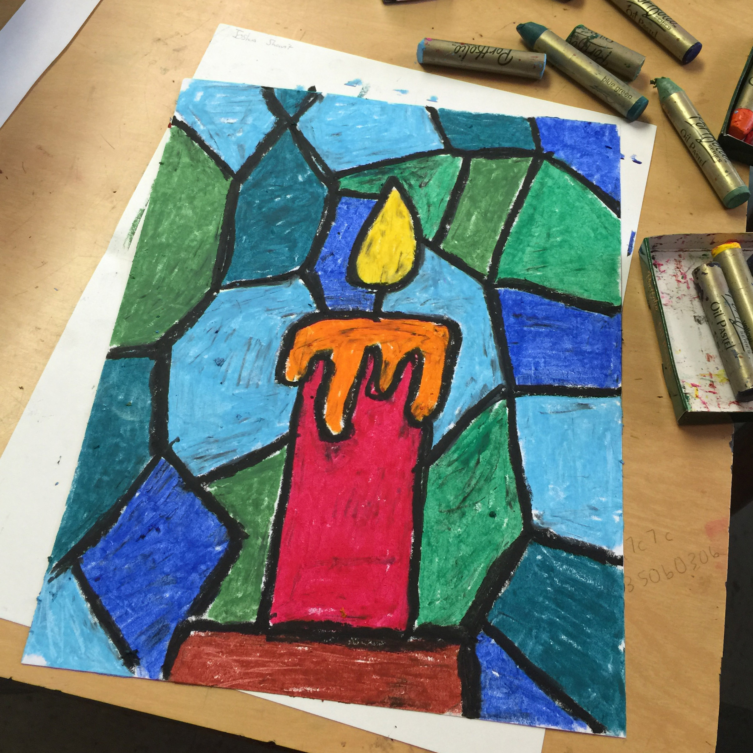 Oil Pastel Candle Drawing Art Projects for Kids