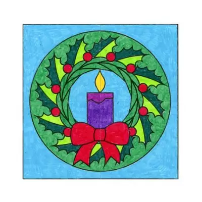 christmas wreath coloring