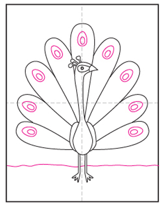 How to Draw a Peacock | Peacock Coloring Page